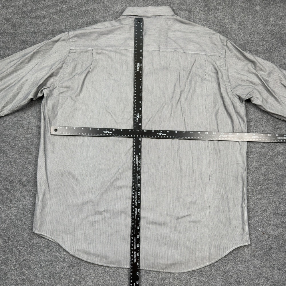Vintage Versace V2 Shirt Mens Large 17 Black Striped Made USA Cotton Classic 90s - Picture 9 of 12